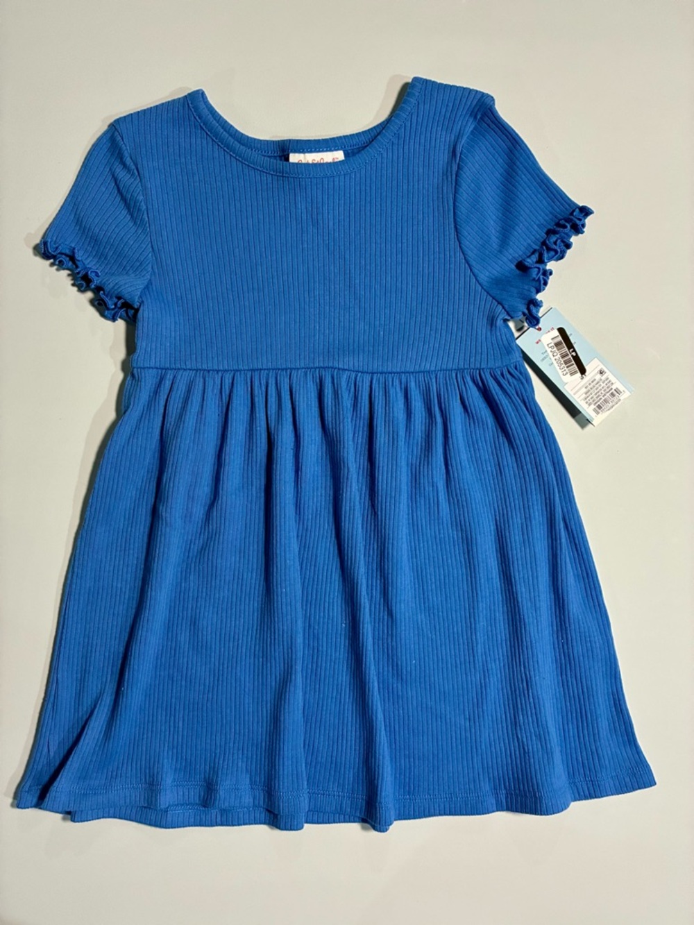 Cat & Jack Blue Ribbed Short Sleeve Dress